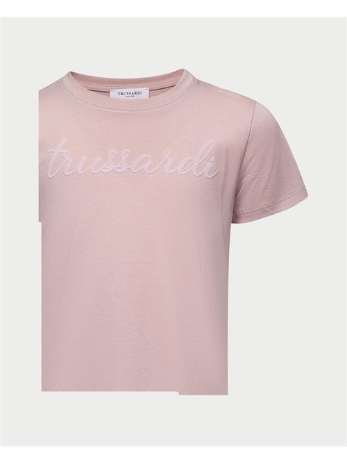 Trussardi boys' t-shirt with velvet logo TRUSSARDI | TGA25002TSROSE SMOKE